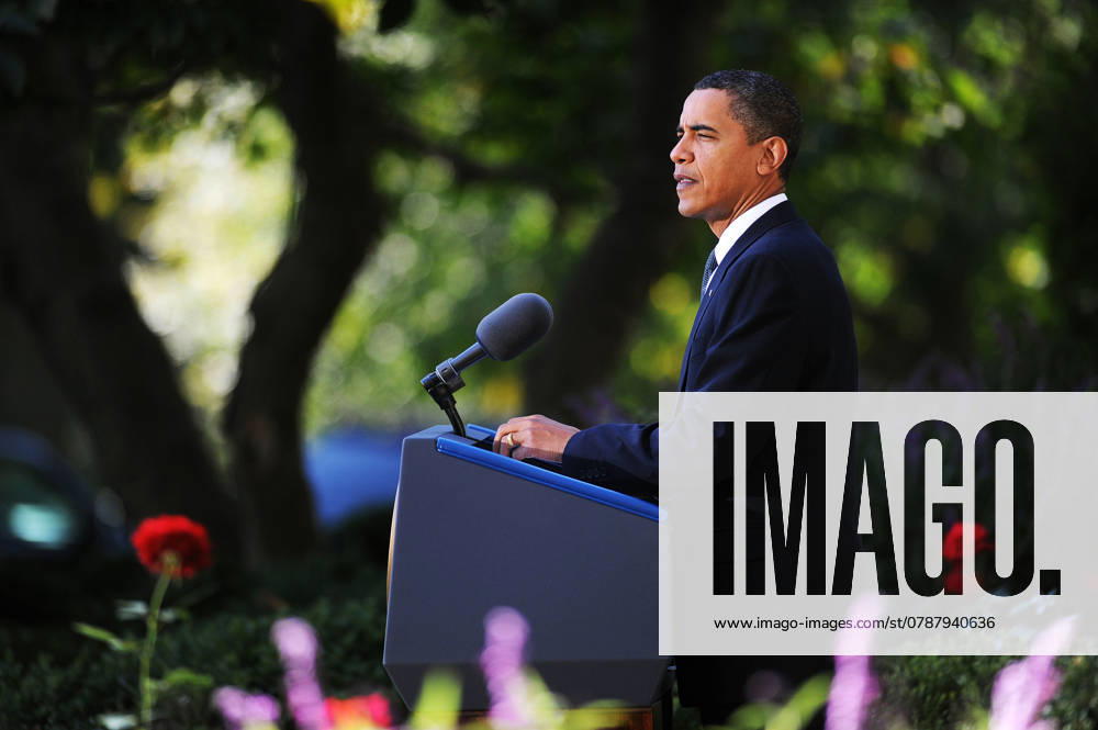 NOBEL PEACE PRIZE President Barack Obama speaks at a press conference in the Rose Garden at the White House in Washington, D.C., after winning the 2009 Nobel Peace Prize on October 9, 2009. (Olivier Douliery Abaca Press MCT) Washington DC USA