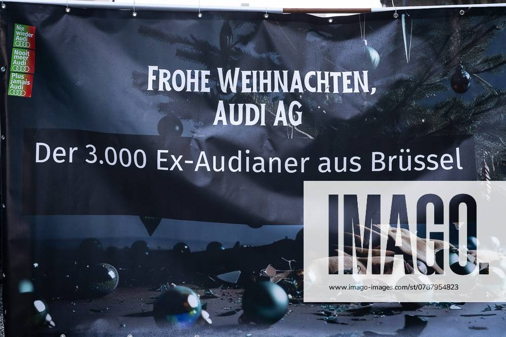 Illustration picture shows a day of action organised by the Audi Brussels unions, on Monday 23 December 2024, in Brussels. The Audi plant in Vorst Forest, Brussels, is due to close at the end of February 2025. JAMESxARTHURxGEKIERE 109084256