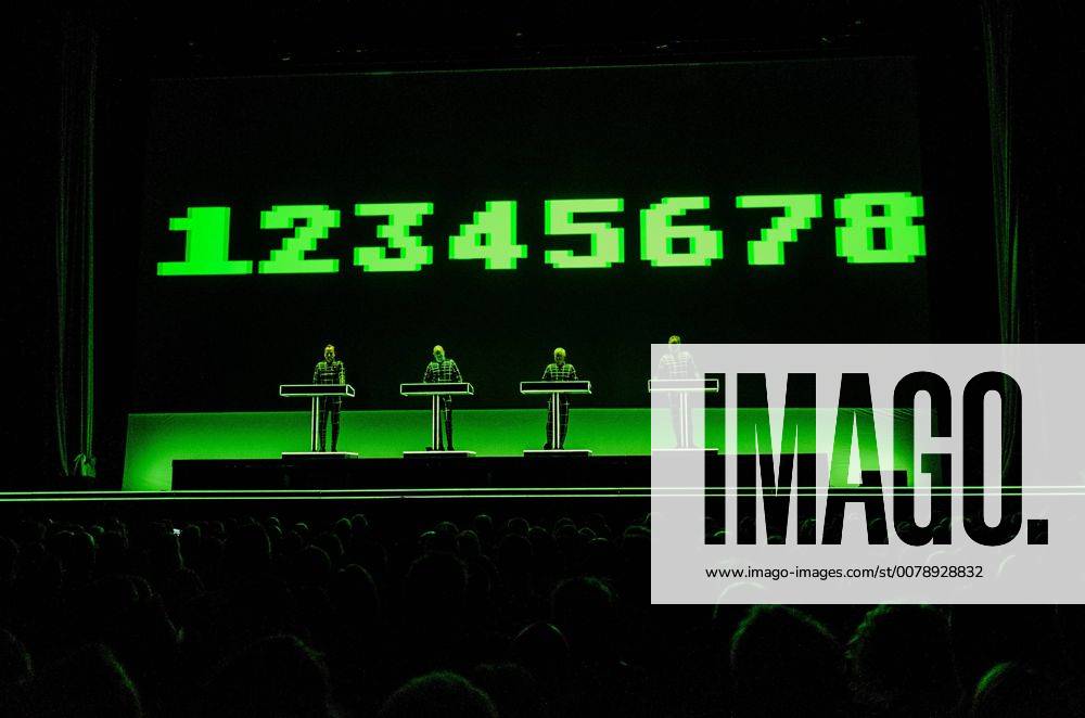 Brighton, United Kingdom - (L-R) Ralf Huetter, Henning Schmitz, Fritz Hilpert and Falk Grieffenhagen of Kraftwerk live in concert at Brighton Centre, Brighton, England on 7th June 2017 Brighton United Kingdom - ZUMAr152 20170607_zaa_r152_007