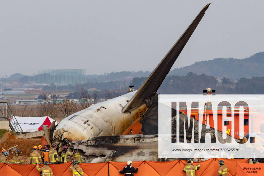 The Muan Airport Plane Crash Is Suspected To Have Been Caused By A Bird Strike Fire authorities search for the missing and recover the deceased at the site of an accident near Muan International Airport in Jeollanam-do, South Korea, on December 29, 2024, where a Jeju Air passenger plane collides during landing. The accident, which claims 176 lives, leaves 3 missing, and sees 2 rescued, is the worst domestic passenger plane crash in history. Muan South Korea