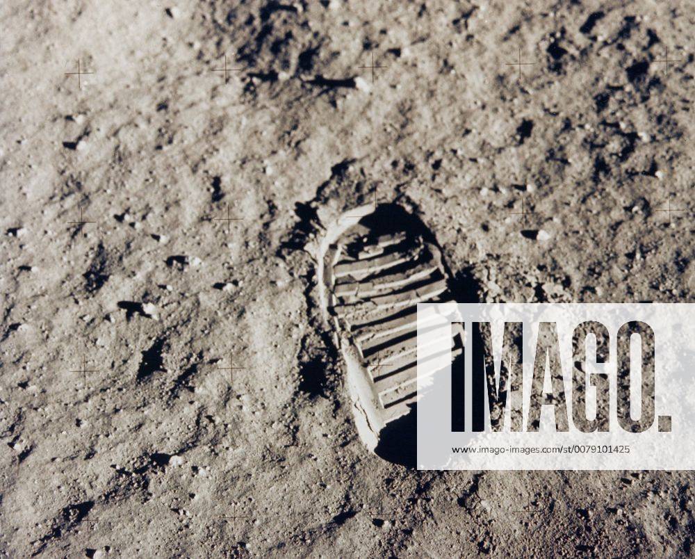 One of the first steps taken on the Moon, this is an image of Buzz Aldrin s bootprint from the Apollo 11 mission. Neil Armstrong and Buzz Aldrin walked on the Moon on July 20, 1969. 1001_011