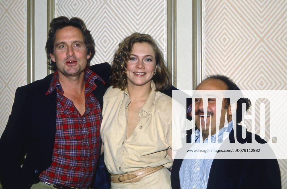 Michael Douglas, Kathleen Turner and Danny Devito doing PR for Romancing the Stone 1984.