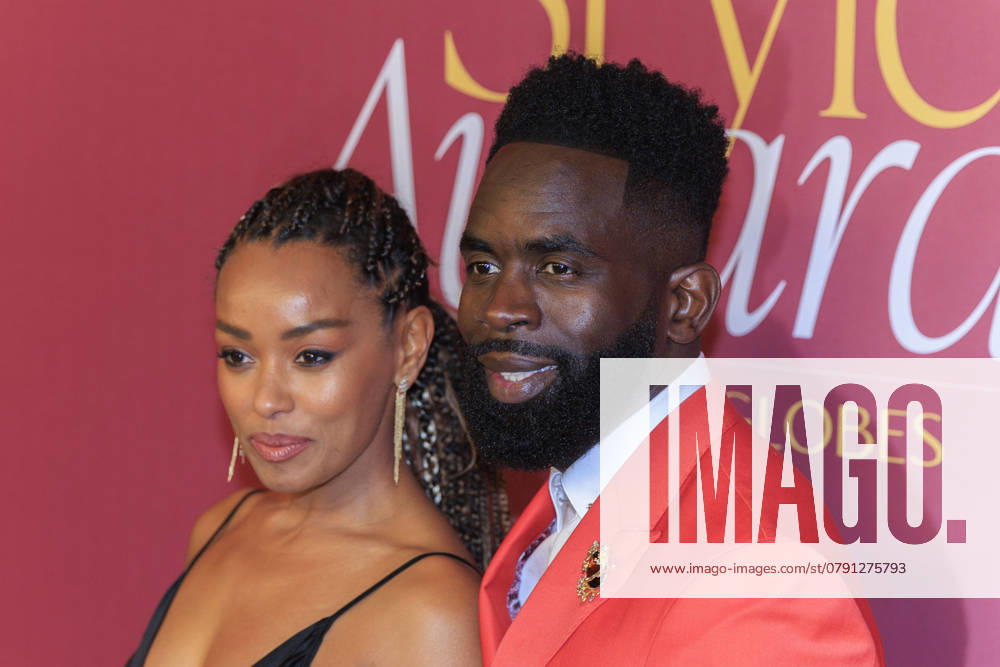 Melanie Liburd and Jimmy Akingbola (L-R) on the red carpet at the 2025 Golden Globes WWD Style Awards on Friday January 3, 2025 at the Four Seasons Hotel Los Angeles at Beverly Hills in Los Angeles, California. JAVIER ROJAS PI Los Angeles U.S - ZUMAp124 20250103_zaa_p124_103