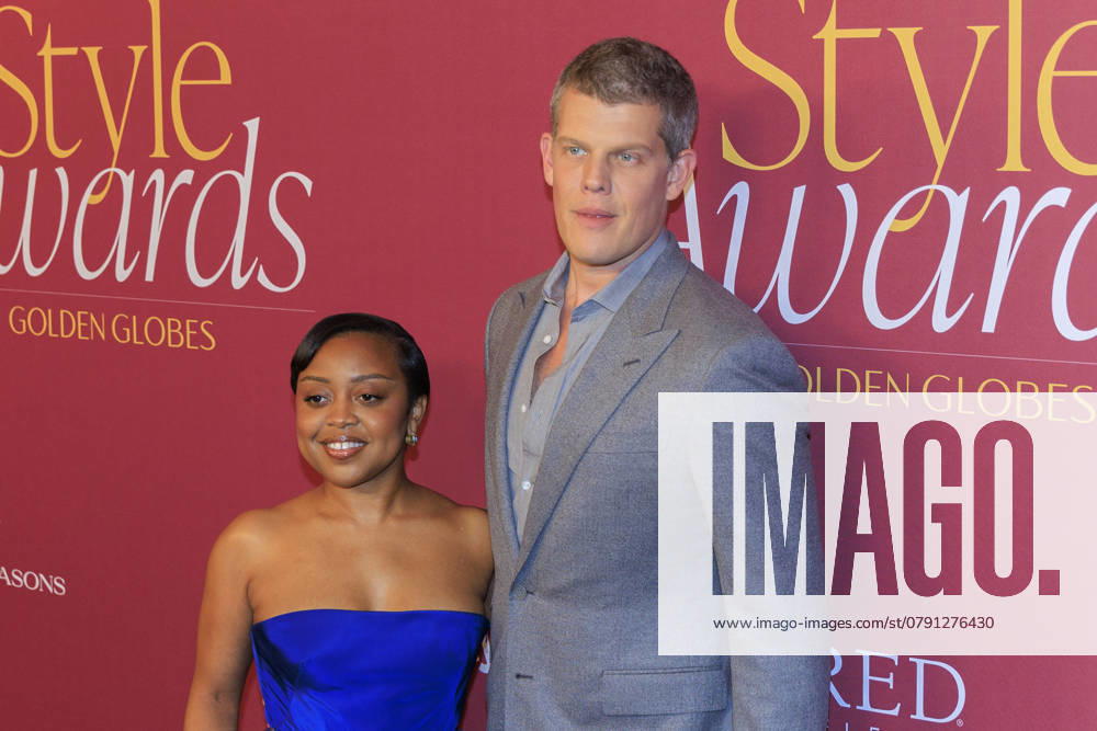 Quinta Brunson and Wes Gordon (L-R) on the red carpet at the 2025 Golden Globes WWD Style Awards on Friday January 3, 2025 at the Four Seasons Hotel Los Angeles at Beverly Hills in Los Angeles, California. JAVIER ROJAS PI Los Angeles U.S - ZUMAp124 20250103_zaa_p124_135