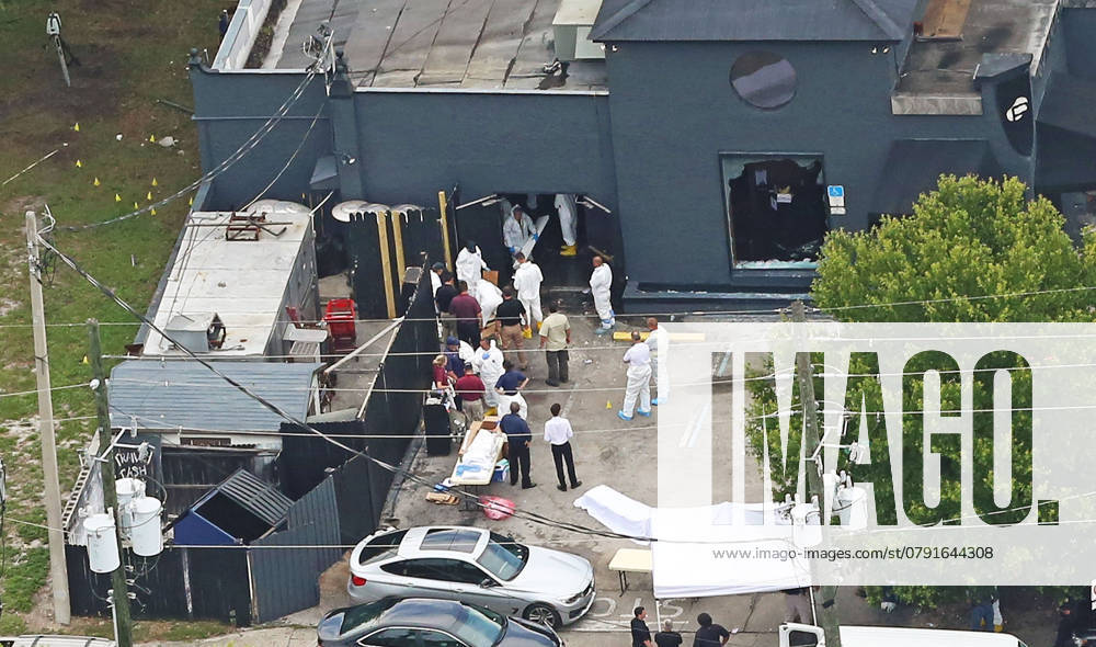 Noor Salman, widow of Pulse gunman Omar Mateen, appears in Orlando court An aerial view of the mass shooting scene at Pulse nightclub in Orlando, Fla., on Sunday, June 12, 2016. (Red Huber Orlando Sentinel TNS) Orlando FL USA
