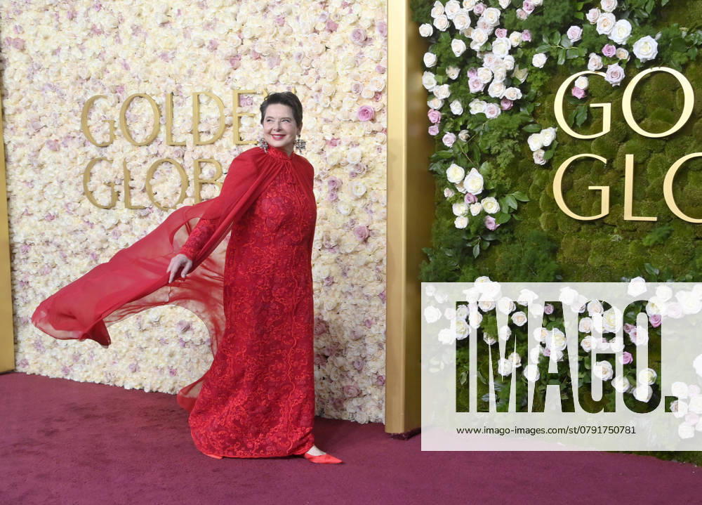 Isabella Rossellini arrives for the 82nd annual Golden Globe Awards ceremony for excellence in film and American television productions of 2024 at the Beverly Hilton Hotel in Beverly Hills, California on Sunday, January 5, 2025. LAP20250105176 JIMxRUYMEN