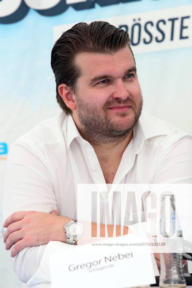 Gregor Fog, Son from Carmen Fog, at the Press conference to Schlagerolymp the largest Schlager Open Air in Berlin Luebars on 10 08 2019 Berlin Germany