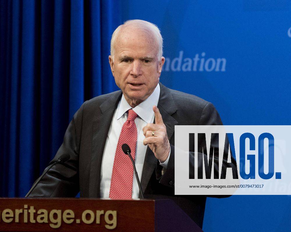 Washington, DC, U.S - Senator John McCain at the Heritage Foundation in Washington, DC on July 11, 2017. Washington U.S. - ZUMAb161 20170711_zap_b161_016