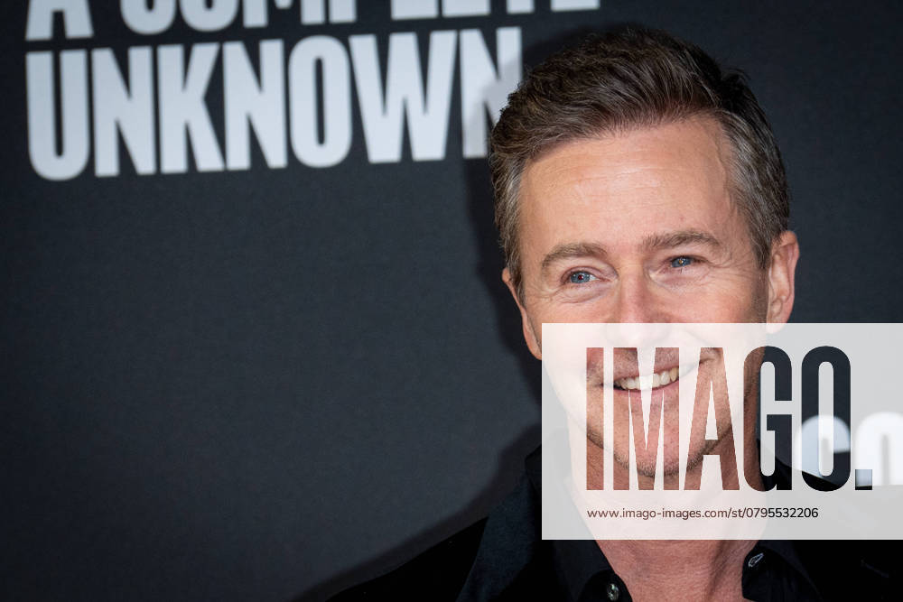 Edward Norton attends the A Complete Unknown Italian premiere at Auditorium Parco Della Musica. Rome Italy - ZUMAs197 20250117_aaa_s197_391