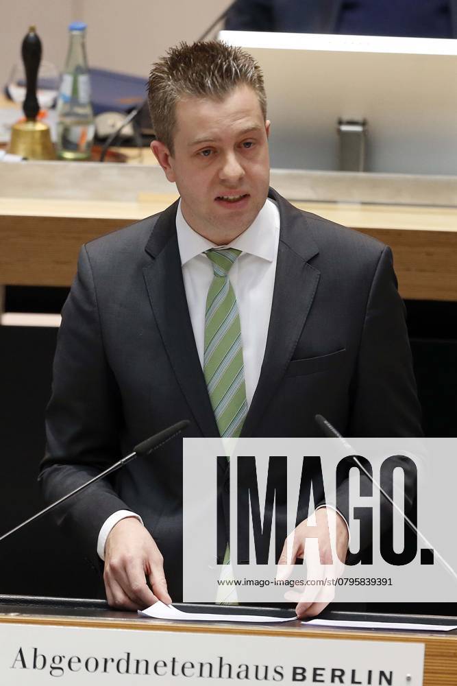 Stefan Evers, CDU, in the 41 Meeting of Berlin House of Representatives in Berlin, State parliament, Subject Tempelhofer Field, Berlin Germany, Germany