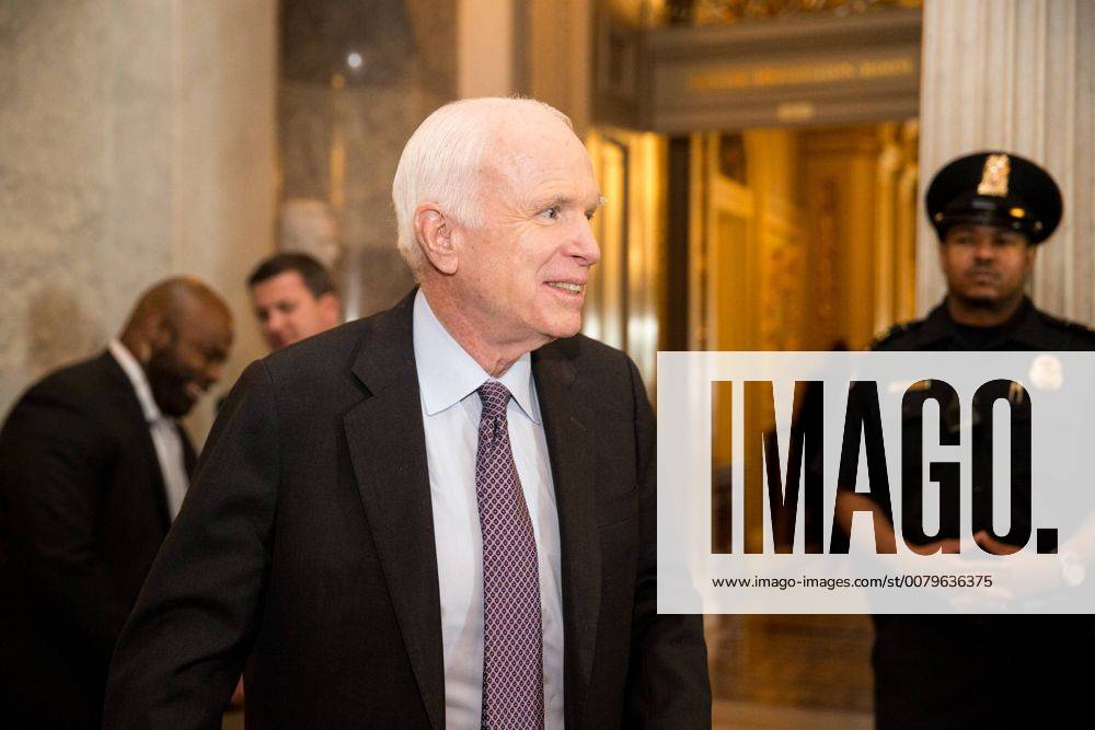 Sen. John McCain (R-AZ) leaves the Senate floor during debate on healthcare reform and repeal on Capitol Hill in Washington, DC on July 27, 2017. WAS20170727525 ERINxSCHAFF