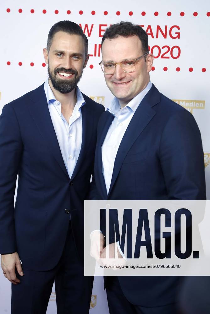 BM Jens Spahn and Husband Daniel Spark, at the Reception the NRW Film Foundation in the State Representation in Berlin to Berlinale, Berlin Germany, Germany