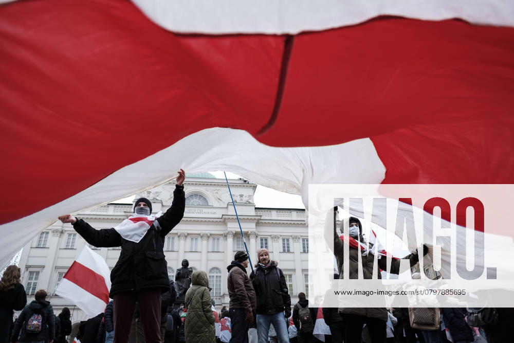 Belarus Opposition March in Warsaw Hundreds of Belarus opposition supporters take part in a march in Warsaw, Poland on 26 January, 2025. . Warsaw Poland