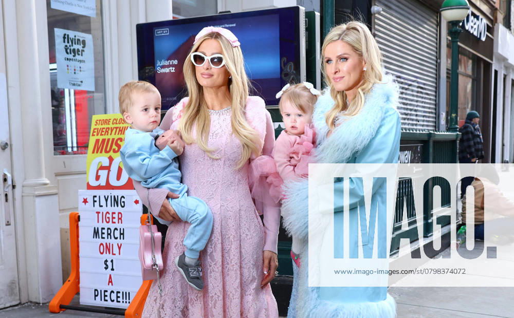 Paris And Nicky Hilton With Their Children At Museum Of Ice Cream - NYC Please hide children s faces prior to the publication - U.S heiress Paris Hilton and Nicky Hilton with their children leave a building and arrive at The Museum of Ice Cream in New York, NY. Photo by Dylan Travis ABACAPRESS.COM New York City NY United States
