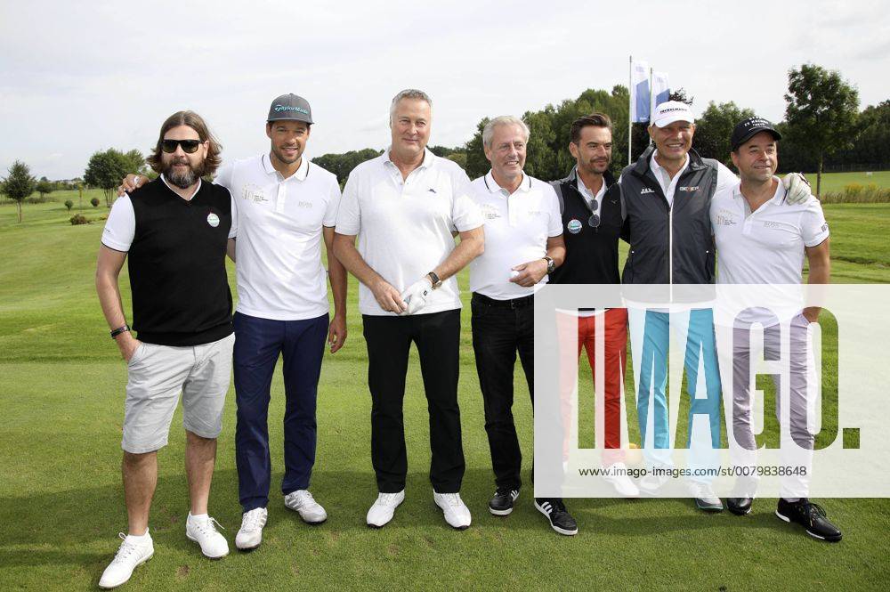Rea Garvey, Michael Ballack, Jürgen B. Harder, Steffen Göpel, Florian Silbereisen, Axel Schulz und Jan Josef Liefers beim 10. GRK Golf Charity Masters 2017 in der Golfanlage Golfclub Leipzig im Golfresort Machern. Leipzig, 19.08.2017 Foto:xS.xGabschx xFuturexImage