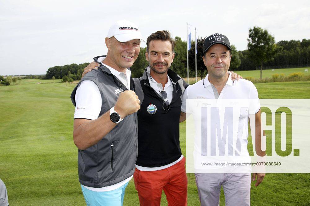 Axel Schulz, Florian Silbereisen und Jan Josef Liefers beim 10. GRK Golf Charity Masters 2017 in der Golfanlage Golfclub Leipzig im Golfresort Machern. Leipzig, 19.08.2017 Foto:xS.xGabschx xFuturexImage