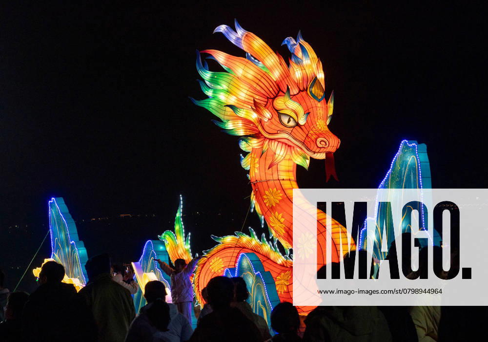 Chinese Folklore Lunar Year YUNCHENG, CHINA - JANUARY 31, 2025 - Tourists enjoy festive lanterns at the Salt Lake scenic spot to celebrate the Chinese Lunar New Year in Yuncheng, North China s Shanxi Province, Jan. 31, 2025. Yuncheng Shanxi China