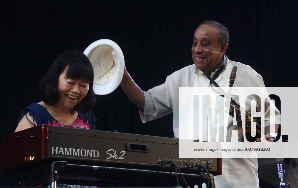 New York, New York, U.S. - Jazz organist AKIKO TSURUGA and jazz legend saxophonist LOU DONALDSON perform during the 25th Anniversary of Charlie Parker Jazz Festival held at Thompson Square Park. New York U.S. - ZUMAk03_ 20170827_zaf_k03_205