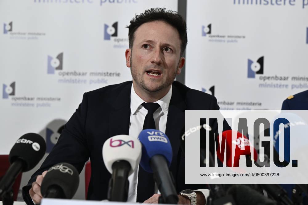 Brussels King s Prosecutor Julien Moinil pictured during a press conference by the Brussels public prosecutor s office following the shootings of the past three days, in Brussels, . During the meeting, the Brussels Public Prosecutor, accompanied by the Public Prosecutor and police representatives, will report on the progress of the cases concerned, as well as on the problem of drug-related violence. ERICxLALMAND 111925313