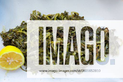 Greek Cuisine. Delicious Boiled dandelion. Horta or Wild Greens. 18507557 RECORD DATE NOT STATED