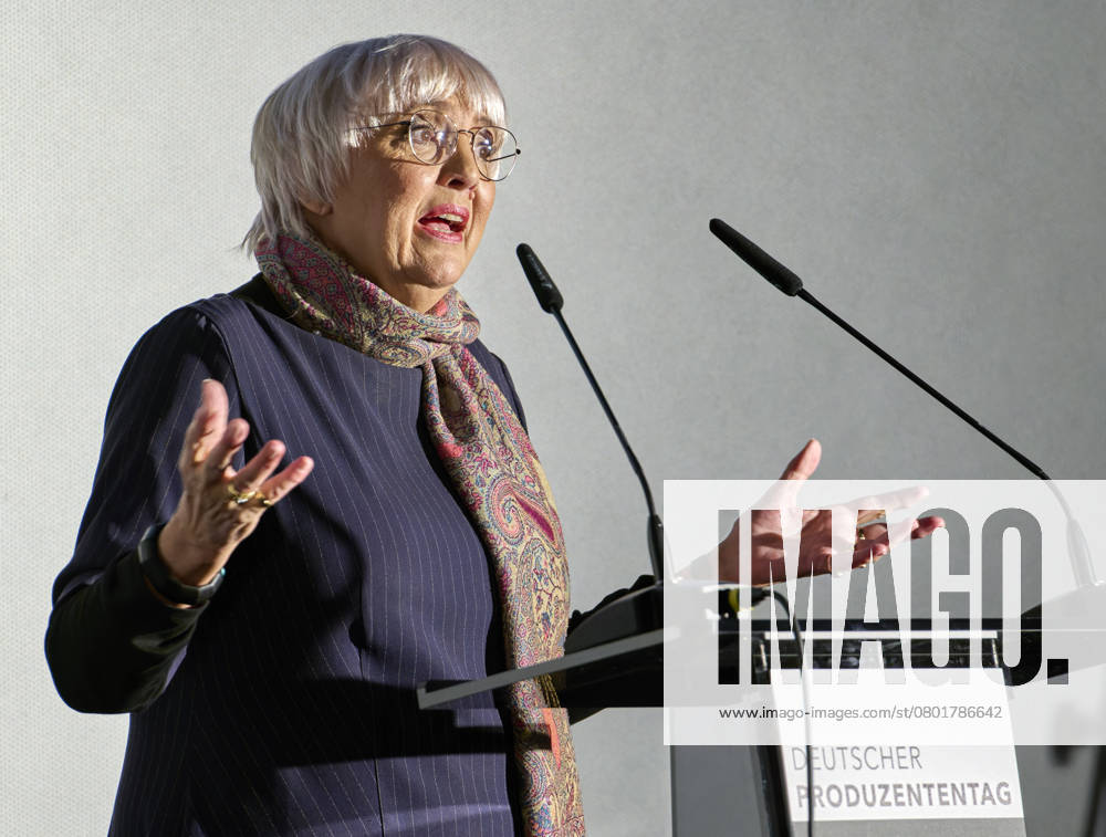 German Producers Day 2025 Claudia Roth EUR, Germany, Berlin, 13 02 2025 The film and television industry meets shortly before the opening of the Berlinale at the Colosseum cinema The motto of the German Producers Day is With confidence and creativity into the program year 2025 In her film policy spe
