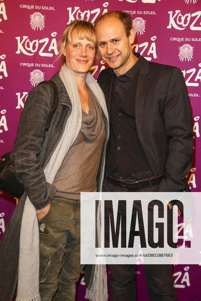 Anna Schudt and Husband Moritz Fuehrmann at the Premiere from Kooza of Cirque you Soleil on 06 November 2014 at Grand Chapiteau in Duesseldorf NRW Germany