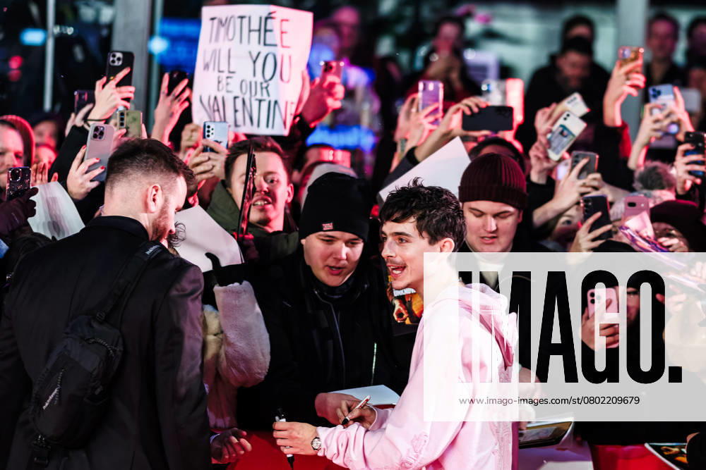 Red Carpet for the German Premiere of A Complete Unknown , Berlinale Palast, Berlin, Germany Timothà e Chalamet greets the fans during the Red Carpet for the German Premiere of A Complete Unknown during Berlinale (Berlin Film Festival) at Berlinale Palast, Berlin, , Germany on 14 February 2025. Picture, Credit:Julie Edwards Avalon Germany, Potsdammer Platz, Berlin, Berlinale Palast