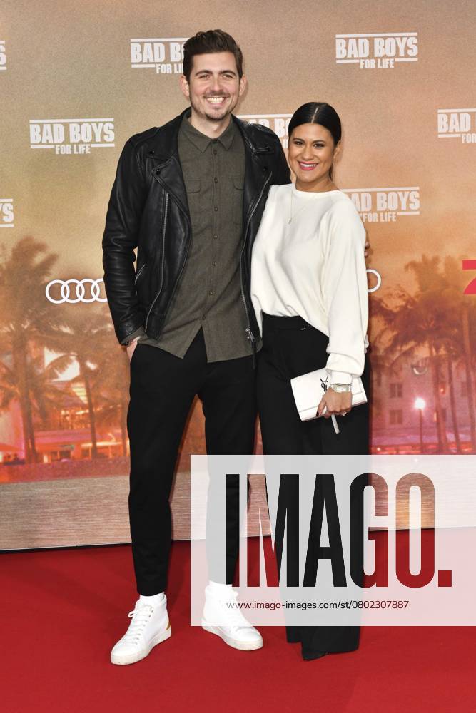 Steffi Brungs and Man Christian Wackert to Guest at the Red Carpet at Bathroom Boys for Life Europe Cinema Film Premiere at Zoo Palace in Berlin on Tuesday 07 01 2020 in Berlin Berlin Germany