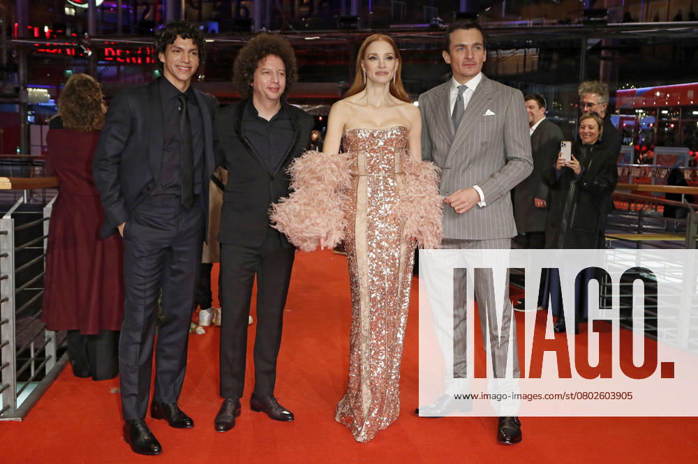 Isaac Hernandez, Michel Franco, Jessica Chastain and Rupert Friend at the premiere of the feature film Dreams at the Berlinale 2025 75 Berlin International Film Festival at the Berlinale Palast Berlin, 15 02 2025 Foto:xC.xTamckex xFuturexImagex dreams_prem_5230