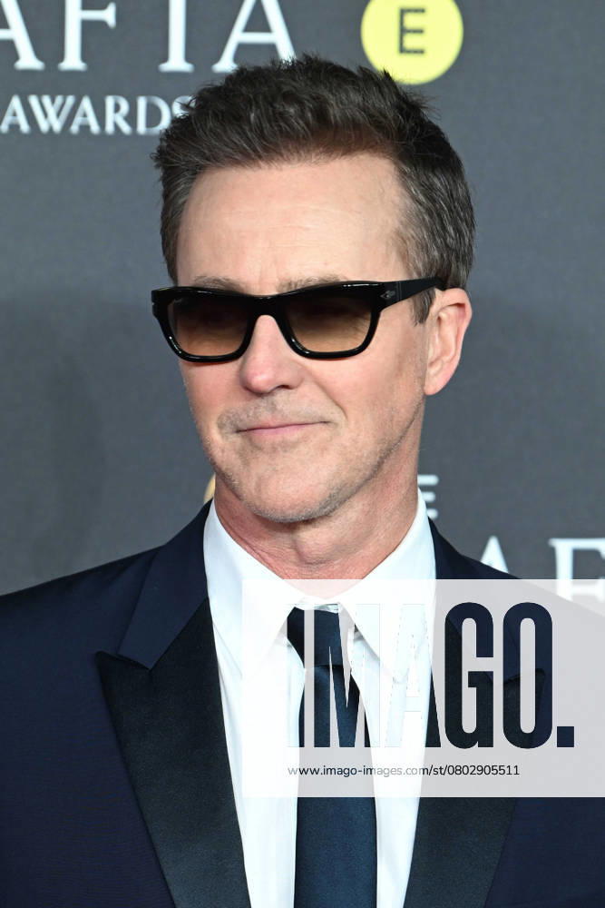 American actor Edward Norton attends the EE BAFTA Film Awards 2025 at The Royal Festival Hall in London, England on Sunday, February 16, 2025. LON20250216201 RUNExHELLESTAD