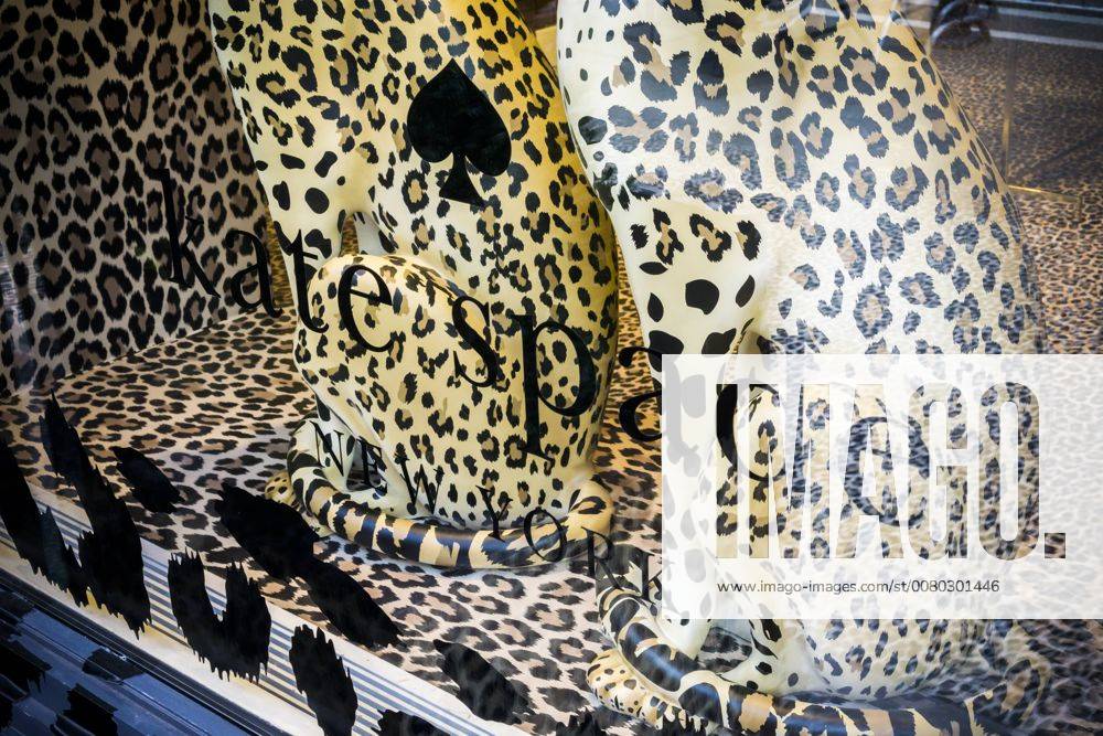 Kate Spade-Man Repeller collaboration in New York Shoppers browse the Kate Spade-Man Repeller leopard themed pop-up shop on trendy Bleecker Street in New York on Friday, September 29, 2017. The collaboration entitled Kate Spade New York X Man Repeller Leopard Leopard Leopard features for three days only, a curated collection of leopard themed products. Cat -Eye make up tutorials and other activities are planned. ( RichardxB.xLevine