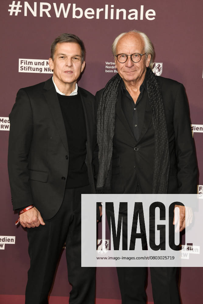 Christoph Schneider and Wolf Bauer as guests at the 22 NRW Reception of the State of NRW and the Film und Medienstiftung NRW at the Representation of the State of North Rhine-Westphalia in Berlin at the 75 International Film Festival on 16 02 2025 in Berlin Berlin Germany