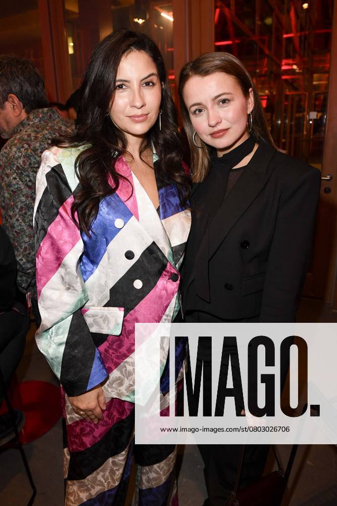 Bianca Nawrath and Julia Wiedemann actresses as guests at the party at the 22 NRW reception of the state of NRW and the Film und Medienstiftung NRW at the Representation of the State of North Rhine-Westphalia in Berlin at the 75 International Film Festival on 16 02 2025 in Berlin Berlin Germany