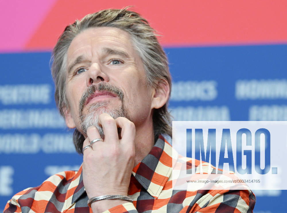 American actor Ethan Hawke attends the press conference for Blue Moon at the 75th Berlin Film Festival in Berlin, Germany on Tuesday, February 18, 2025. BER20250218131 RUNExHELLESTAD