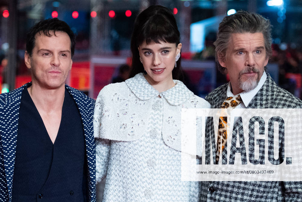 Berlinale The Thing with Feathers Premiere Andrew Scott, Margaret Qualley and Ethan Hawke attending The Thing with Feathers Premiere during the 75th Berlin International Film Festival (Berlinale) in Berlin, Germany, on February 18, 2025. Photo by Aurore Marechal ABACAPRESS.COM Berlin Germany