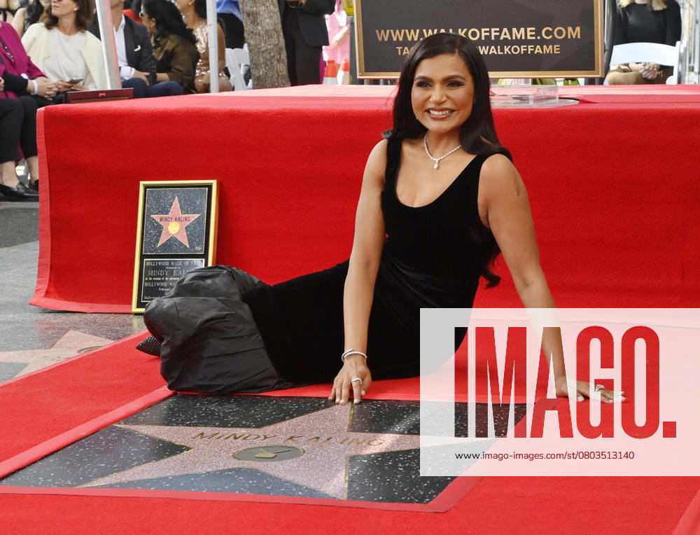 Actress, producer and director Mindy Kaling savors the moment during an unveiling ceremony honoring her with the 2,800th star on the Hollywood Walk of Fame in Los Angeles on Tuesday, February 18, 2025. LAP2025021801 JIMxRUYMEN
