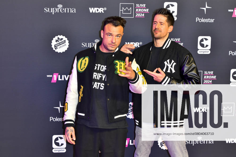 SDP, Vincent Stone, DAG Alexis Kopplin at the Red Carpet at the award Ceremony of WDR Music Award 1Live Crown at Lokschuppen Bielefeld on 05 December 20324 the Price will to 25 times awarded NRW Germany