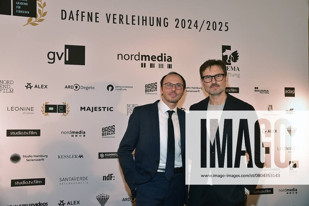 FFF Berlinale Reception 2025 Berlin The brothers Luca Verhoeven and Simon Verhoeven arrive for the 12th time DAfFNE German Academy for Television, an honorary award for an outstanding lifetime achievement at the 75th Berlinale in Berlin, on 21 02 2025 Photopress Mueller
