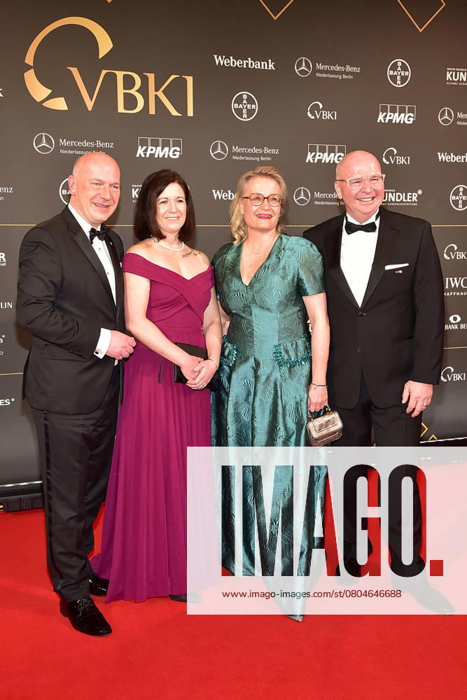 73 VBKI Ball Berlin Berlins Governing Mayor Kai Wegner and his girlfriend, Senator for Education Katharina Günther Wünsch both CDU , VBKI President Markus Voigt at the 73 VBKI Ball at the Hotel Intercontinental for the 75th Berlinale in Berlin, on 17 02 2025 Photopress Mueller