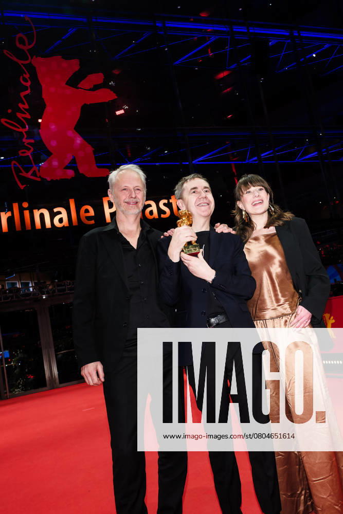 Winners Photocall after the Closing Ceremony , Berlinale Palast, Berlin, Germany Producer Hege Hauff Hvattumon, Dag Johan Haugerud and Yngve Saether , winner of the Golden Bear for Best Film for Dreams (Sex Love) poses on the red carpet during the Winners Photocall after the Closing Ceremony during Berlinale (Berlin Film Festival) at Berlinale Palast, Berlin, , Germany on 22 February 2025. Picture, Credit:Julie Edwards Avalon Germany, Potsdammer Platz, Berlin, Berlinale Palast