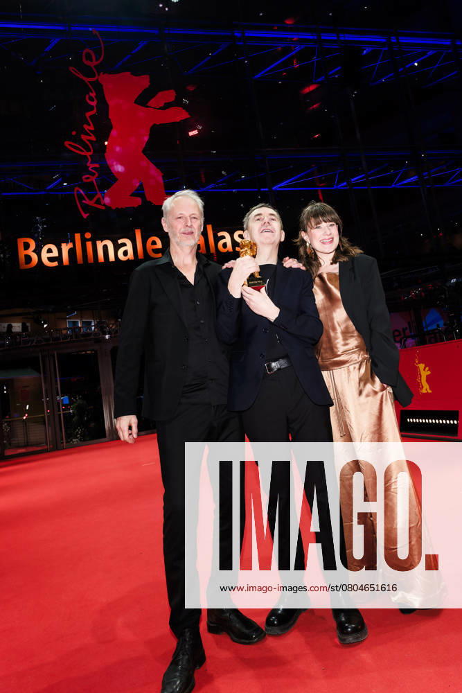 Winners Photocall after the Closing Ceremony , Berlinale Palast, Berlin, Germany Producer Hege Hauff Hvattumon, Dag Johan Haugerud and Yngve Saether , winner of the Golden Bear for Best Film for Dreams (Sex Love) poses on the red carpet during the Winners Photocall after the Closing Ceremony during Berlinale (Berlin Film Festival) at Berlinale Palast, Berlin, , Germany on 22 February 2025. Picture, Credit:Julie Edwards Avalon Germany, Potsdammer Platz, Berlin, Berlinale Palast