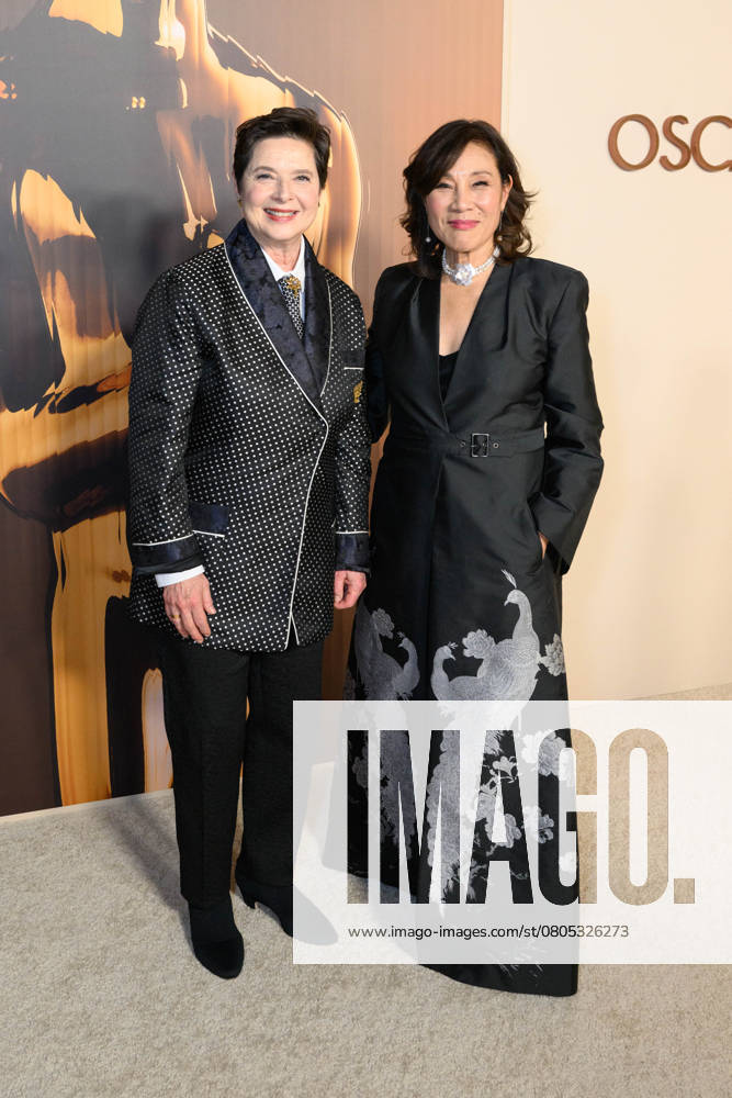 97th Oscars Nominees dinner Isabella Rossellini and Academy President Janet Yang at the 97th Oscars Nominees dinner at the Academy Museum of Motion Pictures on Tuesday, February 25, 2025., Credit:Trae Patton The Academy Avalon United States of America, CA, Los Angeles, Academy Museum of Motion Pictures