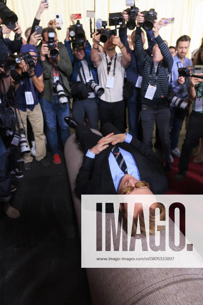Conan Oâ€⠢Brien lies on the carpet during the red carpet roll out in preparation for the 97th Academy Awards at the Dolby Theater in Hollywood, California on February 26, 2025. The Academy Awards Ceremony will take place on Sunday March 2, 2025. ARIANA RUIZ BNS PI Hollywood USA - ZUMAp124 20250226_zaa_p124_007