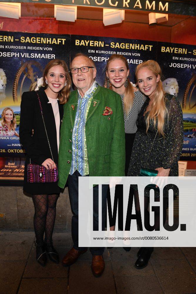 Joseph Vilsmaier with his Daughters Josefine Theresa and Janina Premiere Bavaria Sagenhaft Film Television Cinema Sendlinger goal Munich 19 October 2017