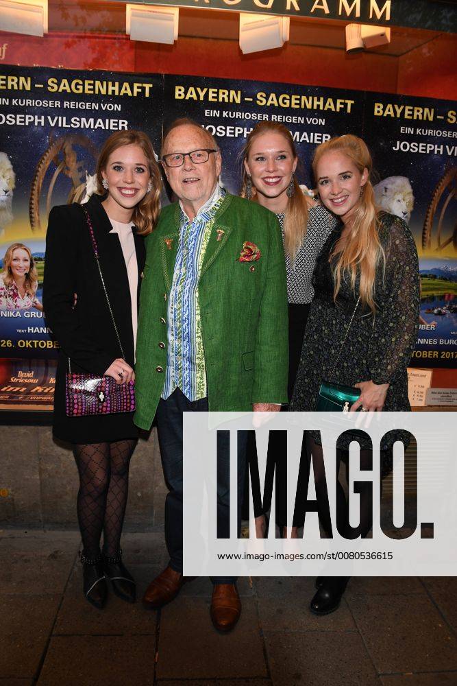 Joseph Vilsmaier with his Daughters Josefine Theresa and Janina Premiere Bavaria Sagenhaft Film Television Cinema Sendlinger goal Munich 19 October 2017