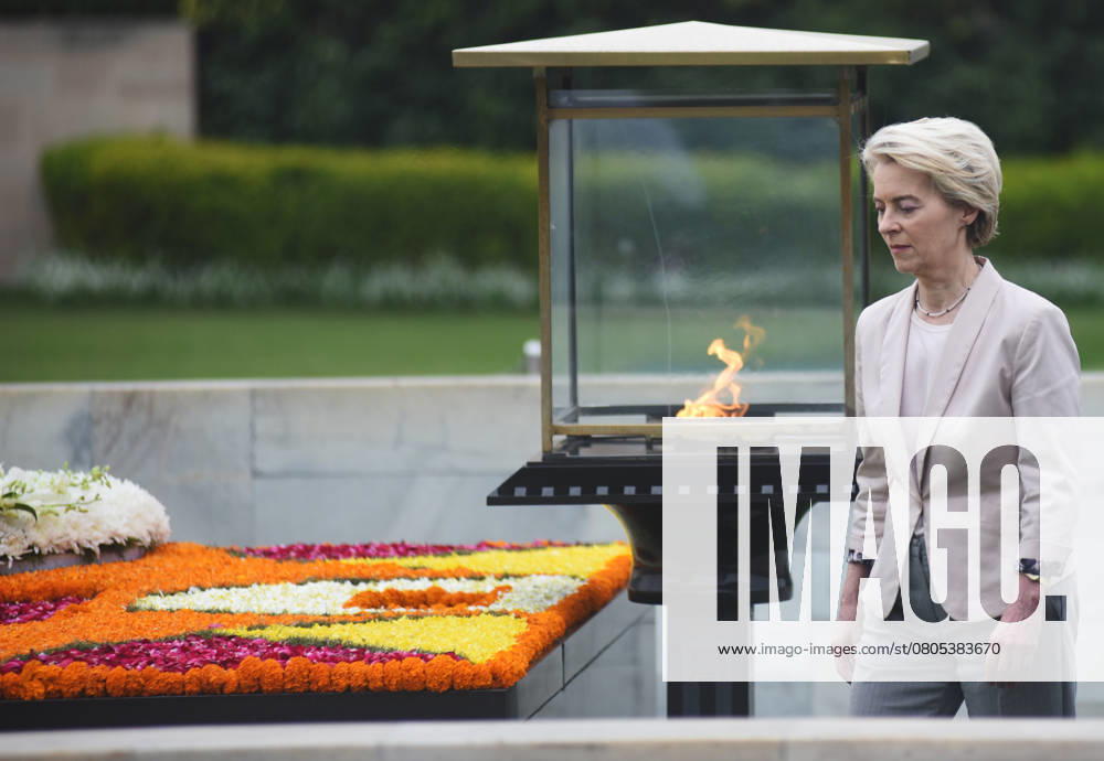 Ursula von der Leyen at the Gandhi memorial in New Delhi European Commission President Ursula von der Leyen arrived in New Delhi, India on Thursday February 27, 2025 for a two-day official visit, reaffirming India s role as a trusted friend and strategic ally for Europe. She placed a wreath and walked around the Mahatma Gandhi memorial on arrival. New Delhi Delhi India