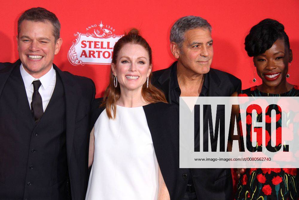 Los Angeles, CA, U.S. - 22 October 2017 - Los Angeles, California - Matt Damon, Julianne Moore, George Clooney and Karimah Westbrook. â€oeSuburbicon†Premiere held at the Regency Village Theatre in Los Angeles. Photo Credit: AdMedia Los Angeles U.S. - ZUMAa123 20171022_zaa_a123_331