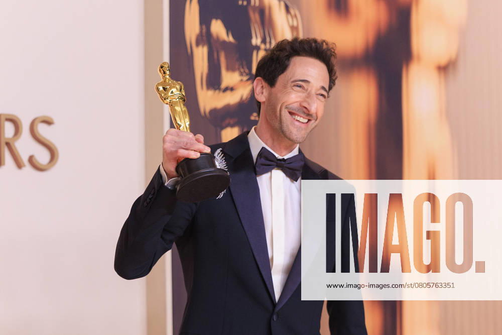 Adrien Brody, winner of the Best Actor in a Leading Role award for â€oeThe Brutalistâ€Â, poses in the press room of the 97th Annual Academy Awards on Sunday March 2, 2025 at the Dolby Theater in Hollywood, California. BURT HARRIS BNS PI Hollywood USA - ZUMAp124 20250302_zaa_p124_343