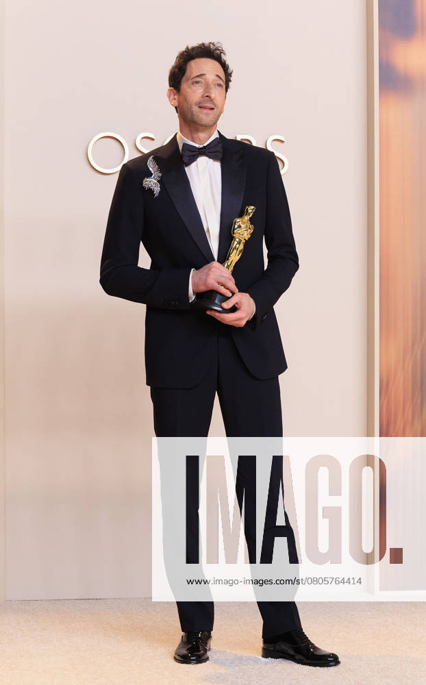 Adrien Brody, winner of the Best Actor in a Leading Role award for â€oeThe Brutalistâ€Â, poses in the press room of the 97th Annual Academy Awards on Sunday March 2, 2025 at the Dolby Theater in Hollywood, California. BURT HARRIS BNS PI Hollywood USA - ZUMAp124 20250302_zaa_p124_378