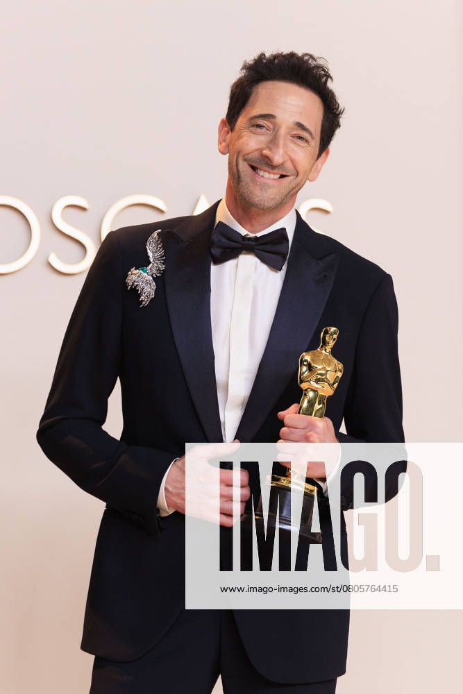 Adrien Brody, winner of the Best Actor in a Leading Role award for â€oeThe Brutalistâ€Â, poses in the press room of the 97th Annual Academy Awards on Sunday March 2, 2025 at the Dolby Theater in Hollywood, California. BURT HARRIS BNS PI Hollywood USA - ZUMAp124 20250302_zaa_p124_379